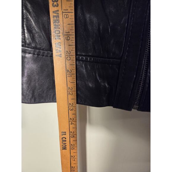Michael Kors Jacket Moto Style Black Leather Womens Size L Fully Lined Zip... - Picture 9 of 10